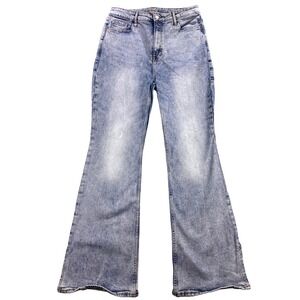 Old Navy Flare Jeans Womens Size 12 High Waisted Blue Denim Wide Leg Light Wash‎